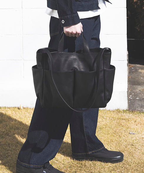 MR.OLIVE E.O.I /WATER PROOF WASHABLE LEATHER / LOGGER BAG (MEDIUM) ミスターオリーブ イーオーアイ/ウォータープルーフウォッシャブルレザー/ロガーバッグ(M)